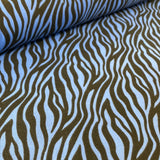 Polycotton Print - Zebra - Blue - £3.00 Per Metre - Sold by Half Metre