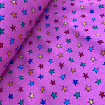 100% Cotton - Pink Multi Star  - Pop Up Shop - £2.50 Per Metre - Sold By The Metre