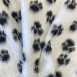 POP-UP SHOP  SALE PRICE  Short Pile Faux Fur - Paw Print - Sold By Half Metre