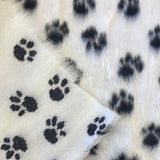 POP-UP SHOP  SALE PRICE  Short Pile Faux Fur - Paw Print - Sold By Half Metre