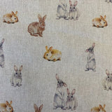 Linen Look Animals ROBIN/CAT/RABBIT/EWE/CHICKEN/PUG - Select Design - Sold By Half Metre