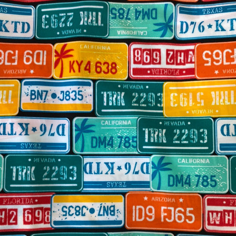 Lycra - License Plates USA  - Pop Up Shop - £2.50 Per Metre - Sold By The Metre