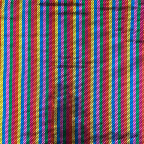Rainbow Striped Lame  - Pop Up Shop - £2.50 Per Metre - Sold By The Metre