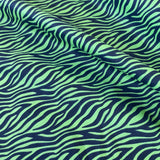 Polycotton Print - Zebra - Green - £3.00 Per Metre - Sold by Half Metre