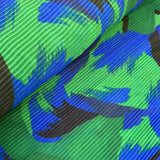 Pleated Polyester - Blue/Green Splash - £10.00 Per Metre - Sold By Half Metre