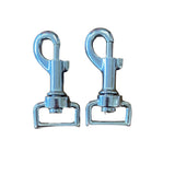 A silver swivel clip. Kayes Textiles Fabrics.
