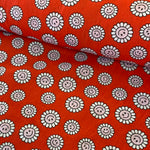 Polycotton 45" Print - Smiling Daisy - Red - Pop Up Shop
