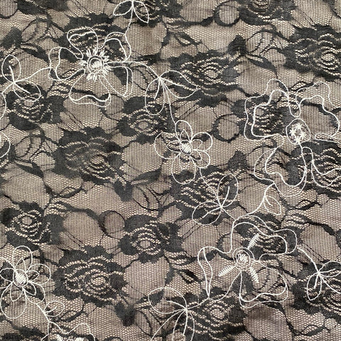Lace Taffeta - Taupe - Pop Up Shop - £2.50 Per Metre - Sold By The Metre