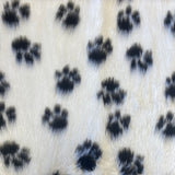 POP-UP SHOP  SALE PRICE  Short Pile Faux Fur - Paw Print - Sold By Half Metre