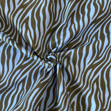 Polycotton Print - Zebra - Blue - £3.00 Per Metre - Sold by Half Metre