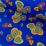 100% Cotton  - Bunch of Hearts - Blue - £6.00 Per Metre - Sold by Half Metre