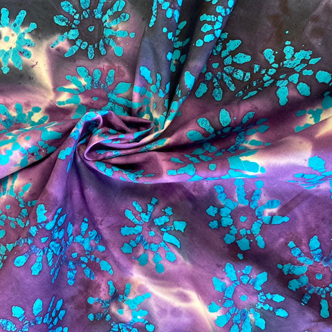 100% Cotton - Batik - Grenada - Purple - £7.50 Per Metre - Sold by Half Metre