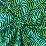 Polycotton Print - Zebra - Green - £3.00 Per Metre - Sold by Half Metre