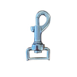 A silver swivel clip. Kayes Textiles Fabrics.