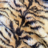 Short Pile Faux Fur - Tiger Print - Sold By Half Metre