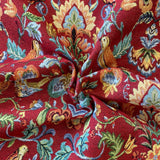 Tapestry - Birds William - Red - £16.50 Per Metre - Sold by Half Metre