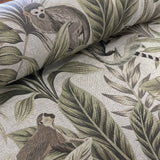 Linen Look - Jungle Monkey - £10.50 Per Metre - Sold By Half Metre