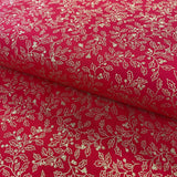 100% Cotton  - Christmas - Metallic Holly Leaves Outline - Select Colour - £8.50 Per Metre - Sold by Half Metre