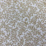100% Cotton  - Christmas - Metallic Holly Leaves Outline - Select Colour - £8.50 Per Metre - Sold by Half Metre