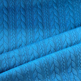 Ponte Roma Jersey - Cable Knit - Teal - £12.50  Per Metre - Sold By Half Metre