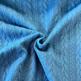 Ponte Roma Jersey - Cable Knit - Teal - £12.50  Per Metre - Sold By Half Metre