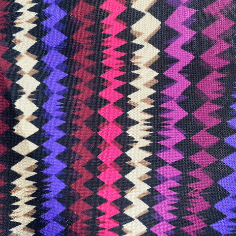 Printed Knitted Jersey - Coloured Zig Zag - Pop Up Shop - £2.50 Per Metre - Sold By The Metre