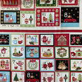 100% Cotton Christmas Advent Panel  - Cosy Christmas - Makower - £9.50 Per Panel