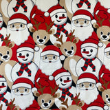 Brushed French Terry Jersey - Festive Santa Snowy and Friends  - £14.50 Per Metre - Sold By Half Metre