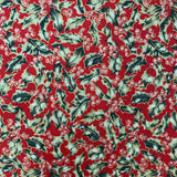 100% Cotton - Christmas - Holly Leaves - Select Colour - £8.50 Per Metre - Sold by Half Metre