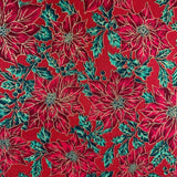 100% Cotton - Christmas - Poinsettia - Select Colour - £8.50 Per Metre - Sold by Half Metre