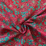 100% Cotton - Christmas - Poinsettia - Select Colour - £8.50 Per Metre - Sold by Half Metre