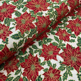 100% Cotton - Christmas - Poinsettia - Select Colour - £8.50 Per Metre - Sold by Half Metre