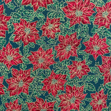 100% Cotton - Christmas - Poinsettia - Select Colour - £8.50 Per Metre - Sold by Half Metre