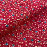100% Cotton  - Christmas - Multi Star - Select Colour - £8.50 Per Metre - Sold by Half Metre