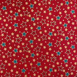 100% Cotton  - Christmas - Multi Star - Select Colour - £8.50 Per Metre - Sold by Half Metre