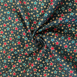 100% Cotton  - Christmas - Multi Star - Select Colour - £8.50 Per Metre - Sold by Half Metre