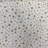 100% Cotton  - Christmas - Gold Metallic Star - Select Colour - £8.50 Per Metre - Sold by Half Metre