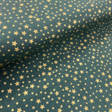 100% Cotton  - Christmas - Gold Metallic Star - Select Colour - £8.50 Per Metre - Sold by Half Metre