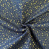 100% Cotton  - Christmas - Gold Metallic Star - Select Colour - £8.50 Per Metre - Sold by Half Metre