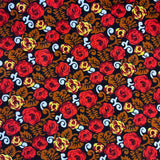 Fine Needlecord - Autumn Flowers - £8.80 Per Metre - Sold by Half Metre