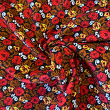 Fine Needlecord - Autumn Flowers - £8.80 Per Metre - Sold by Half Metre