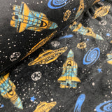 Super Soft Cuddle Fleece - Spaceships - £9.50 Per Metre - Sold By Half Metre