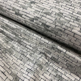 100% Cotton  - Bricks - Grey - £12.00 per metre - Sold by half metre