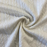 Ponte Roma Jersey - Cable Knit - Ivory - £12.50  Per Metre - Sold By Half Metre