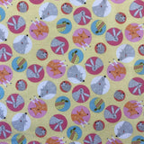 100% Brushed Flannel Cotton - Animal Circles - £6.00 Per Metre - Sold By Half Metre