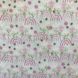 100% Brushed Flannel Cotton - Rainbow Flowers - £6.00 Per Metre - Sold By Half Metre