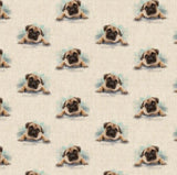 Linen Look Animals ROBIN/CAT/RABBIT/EWE/CHICKEN/PUG - Select Design - Sold By Half Metre