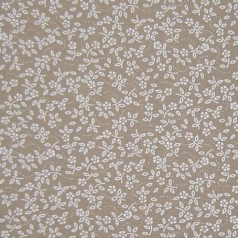 Cotton Fabric Blue Ditsy Floral Print on Cream Craft 