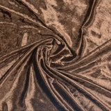 Crushed Velvet Fabric Material - Costumes Tablecloths Craft fairs Display Tables BROWN - Per 0.5 Metre