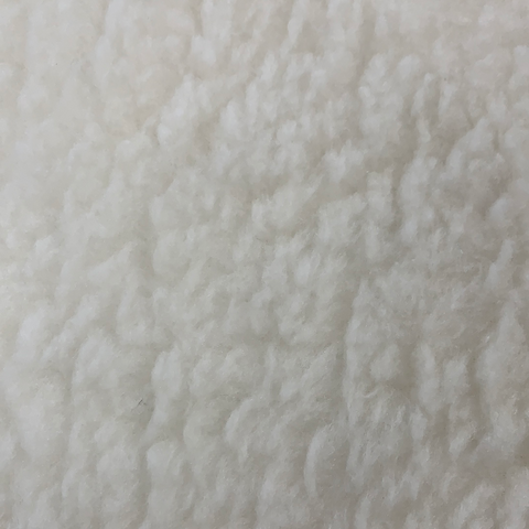 Poodle Faux Fur - White ( Sherpa fleece ) - Sold By Half Metre